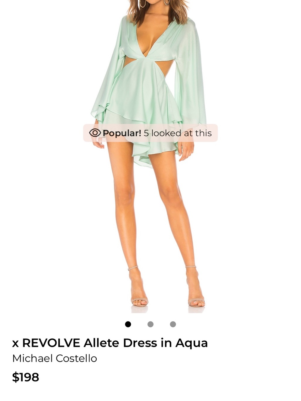 Michael Costello Mint-Aqua Cutout Ruffle Mini Dress